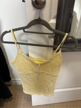 Hollister Yellow Lace Tank Top